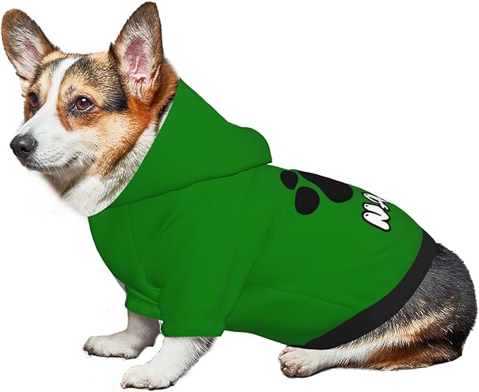Custom Dog Hoodie Soft & Warm Design Your Own Personalized Photo Text Logo Name Dog Clothes for Puppy Sweatshirt Hooded for Small Medium Large Dogs Girl/Boy Cats Green