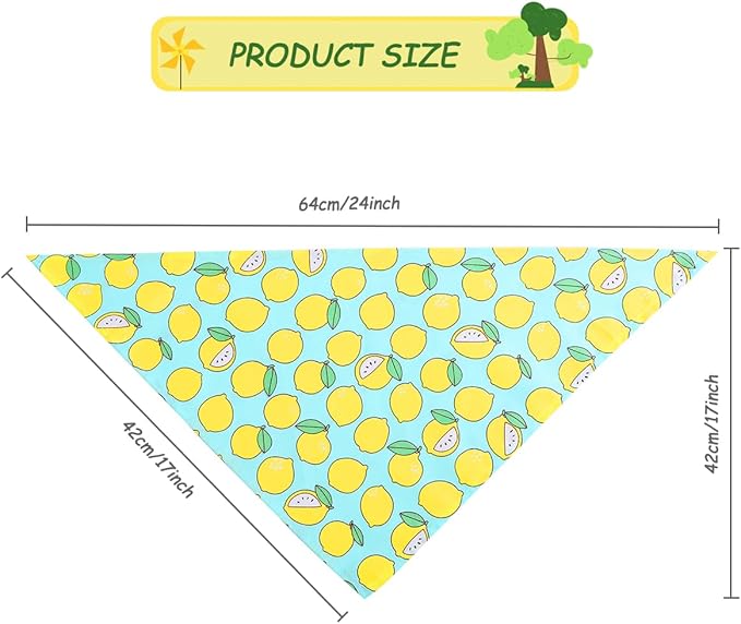 Personalized Dog Bandana Embroidered Name Custom Neckwear Dog Scarf Triangle Bibs Kerchief Pet Costume Accessories for Small Medium Large Dogs Cats Pets Birthday Gift Fresh Fruit Series
