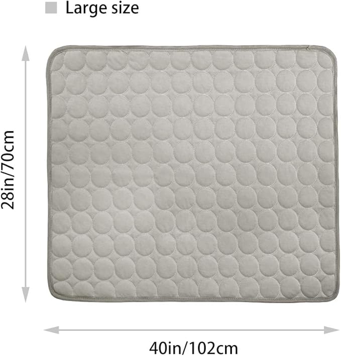Washable Dog Cooling Mat Ice Silk Cooling Mat for Dogs Pet Self Cooling Pad Blanket Dog Cooling Pad for Indoor & Outdoor Car Seats (Grey, 40x28 in)