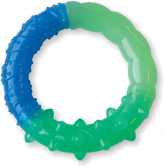 Outward Hound Pupstages Grow-with-Me Ring Dog Chew Toy, Durable Rubber, 3 Texture Zones, Teething Puppies & Small Dogs, 4.7”