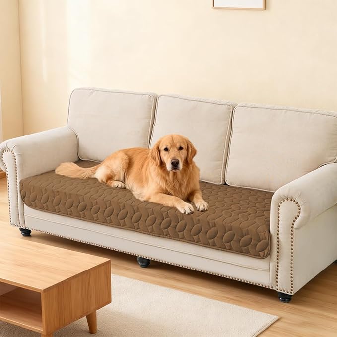 Ameritex Waterproof Pet Bed Cover Anti-Slip Dog Bed Blanket for Sofa and Furniture Waterproof New Pattern Design (Camel, 30x70 Inch (Pack of 1))