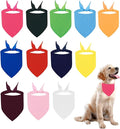 BRT Bearingshui Triangle Dog Bandana 12 Pack, Blank Dog Handkerchief Scarf, Adjustable Pet Puppy Plain Bandana(68 x 45 x 45 cm,Basic Color)