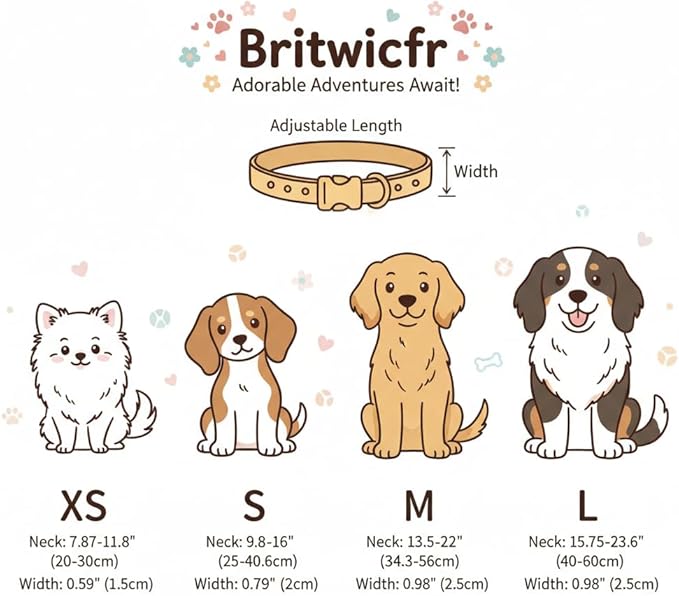 Girl Dog Collar, Cute Dog Collar for Medium Dogs with Cute Strawberry, Cherry and Blueberry Print, Pink Collar for Dogs with Quick-Release Buckle and Robust D Ring, M