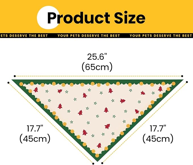 Dog Bandana, Adjustable Puppy Bandana for Birthday Party & Daily Photos, Soft Polyester Triangle Bibs Scarf, Cute Accessories for Small Medium Large Pets (Red Forest & Starry Patterns)