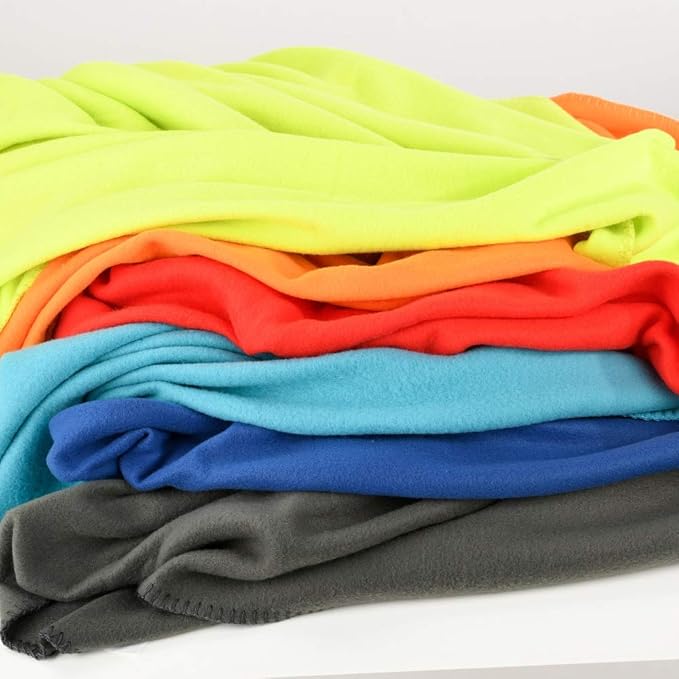 Fleece Blanket Bulk Pack of 6 Cozy Fleece Throw Blankets 50x60 Warm Soft Lightweight Breathable Pet-Friendly for Deco Bed Sofa Kids Wedding Gifts Camping (Assorted)