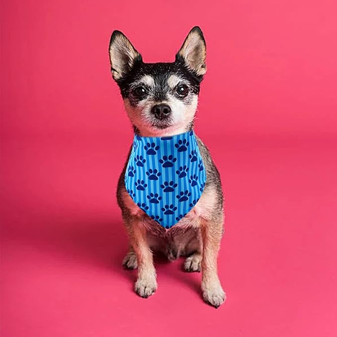 30 Pcs Paw Print Dog Bandanas for Small Dogs Stitch Dog Bandanas Bulk Polyester Bandana Party Grooming S