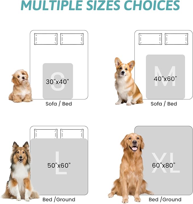 Waterproof Pet Blanket, Ultra Soft Luxury Faux Fur Throw Blanket for Couch, Cozy Warm Plush Blanket for Sofa Bedroom Living Room, Liquid Pee Proof for Large Dog or Cat, 30x40 inch, Cream