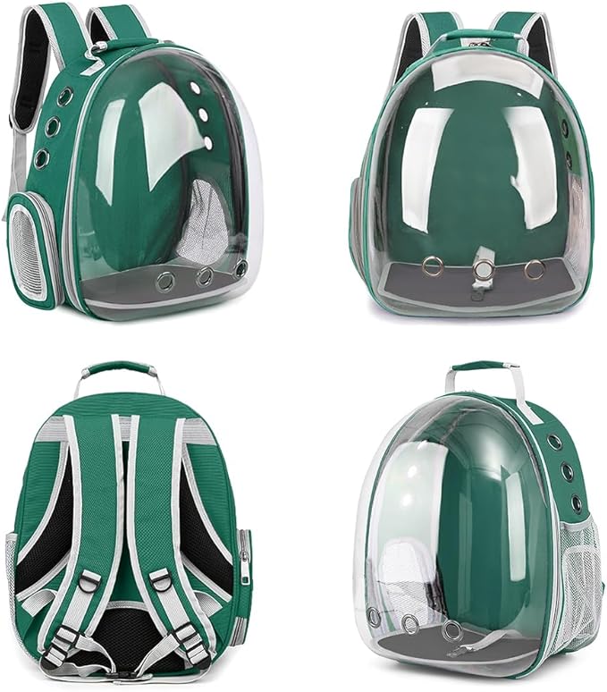 Pet Backpack Carrier,Bubble Backpack Cat Carrier,Pets and Small Dogs,Space Capsule Pet Carrier for Traveling, Walking, Hiking and Outdoor Activities (Dark Green)