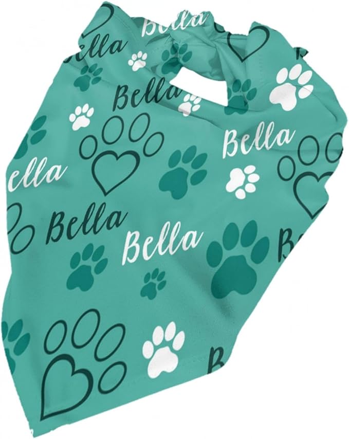 Custom Pet Scarf Personalized Dog Bandana with Name Personalized Add Your Text Bibs Triangle Head Scarfs Gift for Small Medium Large Dogs Cats Baby Puppy Pets Accessories