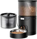 Automatic Cat Feeder and Water Fountain: 3L Timed Precise Cats Food Dispenser& Reliable Programming 1-6 Meals/Day- 3L Cat Water Dispenser with Filter- Auto Pet Feeder Easy to Clean