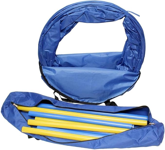 PAWISE Dog Agility Training Equipment, Complete Dog Obstacle Course Kit with Agility Tunnel, Adjustable Hurdle, Weave Poles & Pause Box, Outdoor Dogg Training Set for Backyard & Agility Sports