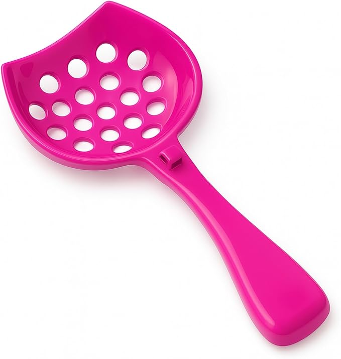 Small cat Litter Scooper with Holder: Perfect for Small Spaces. cat Litter Scooper with Holder: Easy to Store Anywhere. cat Scooper for Litter Box - Pellet Litter Scoop (Hot Pink)