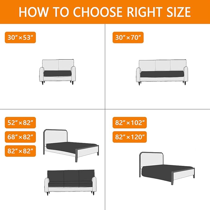 hyha Waterproof Dog Blanket, Soft Pet Bed Blankets, Waterproof Sofa Couch Cover for Dogs Washable, Reversible Pet Couch Covers for Sofa Furniture (30x80 Inch, Grey/Dark Grey)