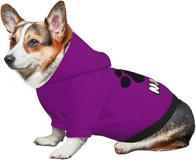 Custom Dog Hoodie Soft & Warm Design Your Own Personalized Photo Text Logo Name Dog Clothes for Puppy Sweatshirt Hooded for Small Medium Large Dogs Girl/Boy Cats Purple