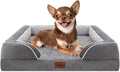Comfort Expression Orthopedic Dog Bed for Small Dogs 24x16 Inch, Waterproof Supportive Egg Crate Foam Small Pet Bed with Removable Bolsters, Dog Couch with Washable Cover & Non-Slip Bottom, Grey