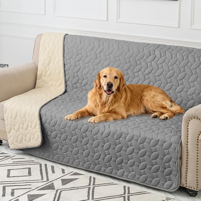 Ameritex Pet Bed Cover Dog Bed Blanket for Sofa and Furniture Waterproof New Pattern Design (68x82 Inch, Light Grey)