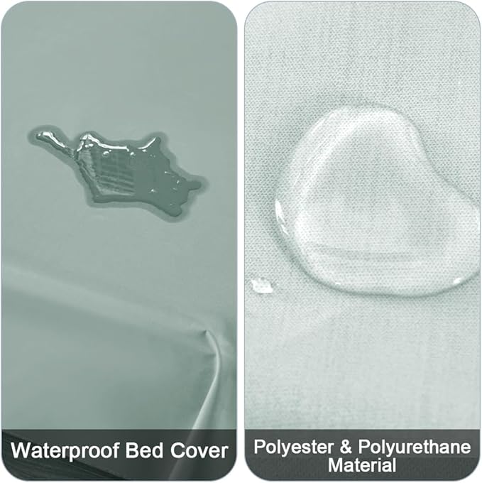 DUJUIKE Waterproof Bed Cover for Dog and Cats,Pet Hair Resistant Bed Sheet Cover, Protective Bed Liner Cover with 100% Waterproof Breathable Thin Fabric (Green, Queen 78 * 90 inch)