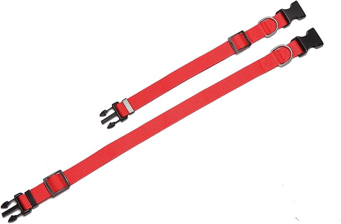 Adjustable Nylon Dog Collar, pet Collar 1 Inch 3/4 Inch 5/8 Inch Wide, for Large Medium Small Dogs（3/4 Inch, Red）