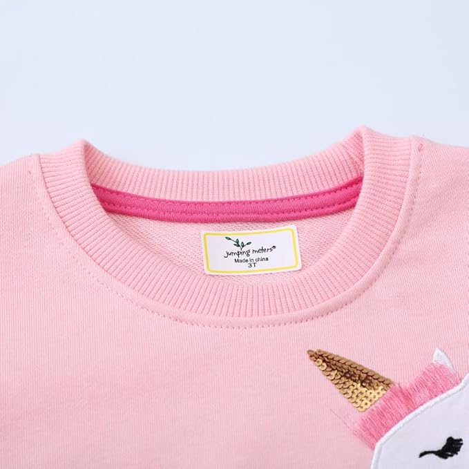 Toddler Baby Girls Cotton Sweater, Long Sleeve Crewneck Sweatshirt Pullover Kids Warm Clothing for Fall Winter