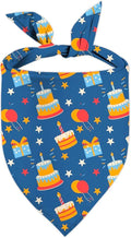 Birthday Dog Bandanas, Reversible Double Side Large Pet Bandanas, Celebration Set, Adjustable Triangle Holiday Scarves for Dogs Girl Boy Pets, Christmas Stocking Stuffers for Dogs