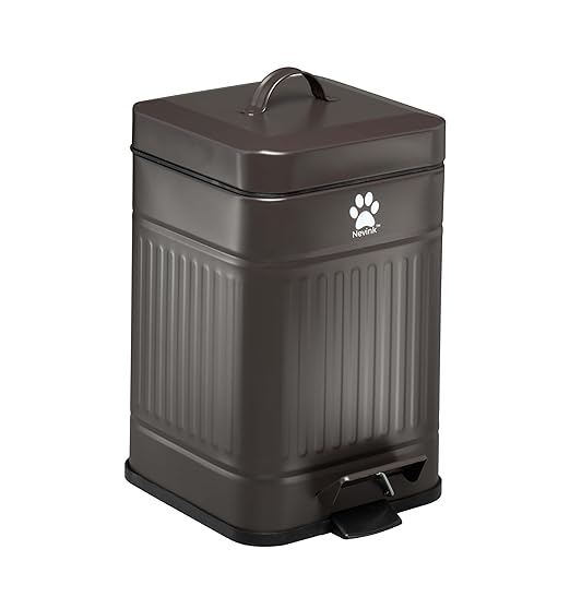 Dog Poop Trash Can Outside - Outdoor Dog Waste Trash Can with Lid - Odor Proof Waste Station Container for Backyard - 5L/1.3Gal (Mulch)