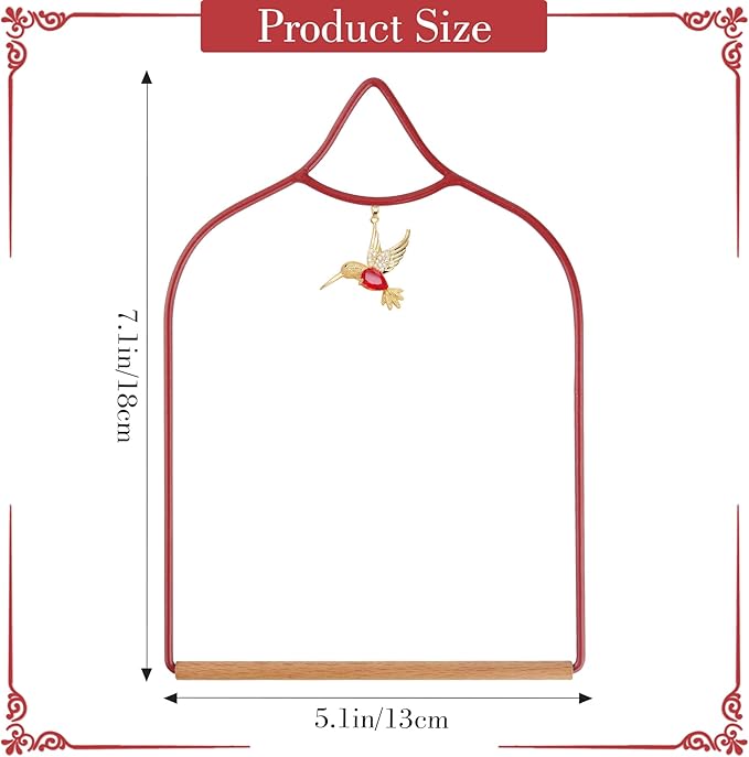Hummingbird Swing - Metal Hummingbird Swings and Perches with Wooden Dowel for Outdoor Garden Patio Backyard Hanging, Bird Essentials