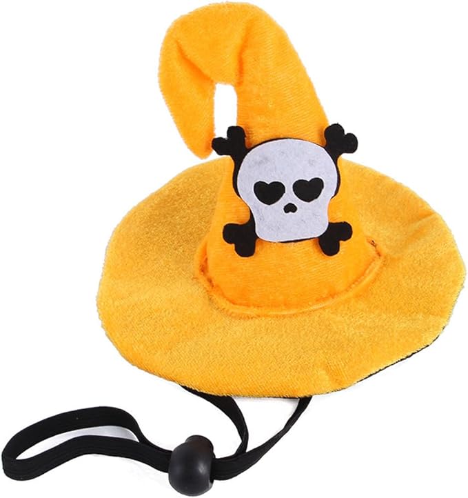 Lionheart glory Halloween Dog Hat Skull Headdress Funny Adjustable Soft Cute Pet Headgear Witch Hat for Dog Cat Dog Party Accessories Costume
