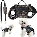 Dog Lift Harness Backpack for Small Dogs Cats, Adjustable Straps Dog Sling Carrier Full Body for Hiking, Travel, Outdoor – Black Small