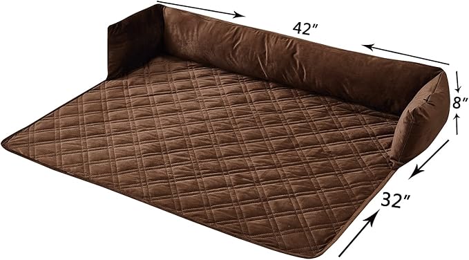 Brilliant Sunshine Premium Calming Dog Bed Mat, Silky Velvet, Removable Washable Cover, Cushion Protector and Couch Covers for Dogs, Pets, Cats, Large, Chocolate
