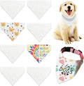 8 Packs Sublimation Blank Dog Bandana Over Collar, Pet Collar Sip-On Bandana Blank Customize White Polyester DIY for Dog Cat Extra Small, Small, Medium & Large (L)