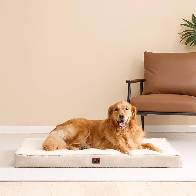 EHEYCIGA Orthopedic XXL Dog Beds for Jumbo Dogs with Removable Washable Cover,Camel, 50x36
