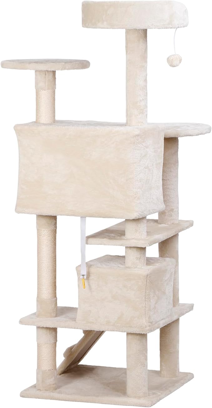 Nova Microdermabrasion 54 in Cat Tree Tower for Indoor Cats Multi-Level Cat Condo Cat Bed Furniture with Scratching Post Kittens Activity Center