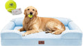 Extra Large Dog Bed, Orthopedic XL Washable Bed for Big Dog Waterproof Pet Couch Sofa Bolster with Removable Cover, Non-Slip Bottom, Tennis Ball Toy, 42x30