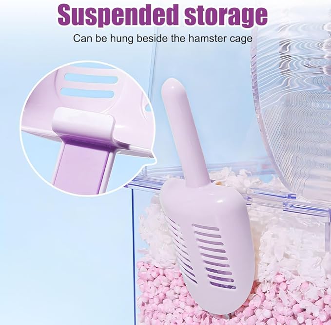 DONGKER Hamster Litter Scoop,Reusable Hanging Hamster Sand Bath Scoop for Guinea Pig Gerbil Rebbits Small Animals Bearded Dragon