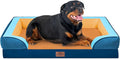 Comfort Expression Orthopedic Dog Bed for Extra Large Dogs 45x35 Inch, Waterproof Egg Crate Foam XL Pet Bed with Removable Bolsters, Dog Couch with Washable Cover & Non-Slip Bottom, Golden Harbor