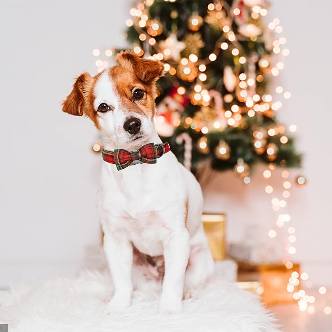 Dog Collar - Thanksgiving Turkey Dog Collar Bowtie Gift Puppy Soft Bow Adjustable Metal Buckle Pet Collar for X-Small Dogs