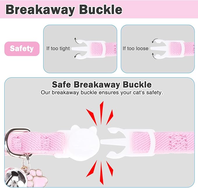 Airtag Cat Collar Breakaway, Stretchy Cat Tracker Collar with Apple Air Tag Holder for Boy Girl Cats, Elastic GPS Tracking Collars for Kittens and Puppies, Adjustable 9"-12" Pink