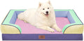Comfort Expression Orthopedic Dog Bed for Large Dogs 36x27 Inch, Waterproof Egg Crate Foam Large Pet Bed with Removable Bolsters, Dog Couch with Washable Cover & Non-Slip Bottom, Frosted Grape