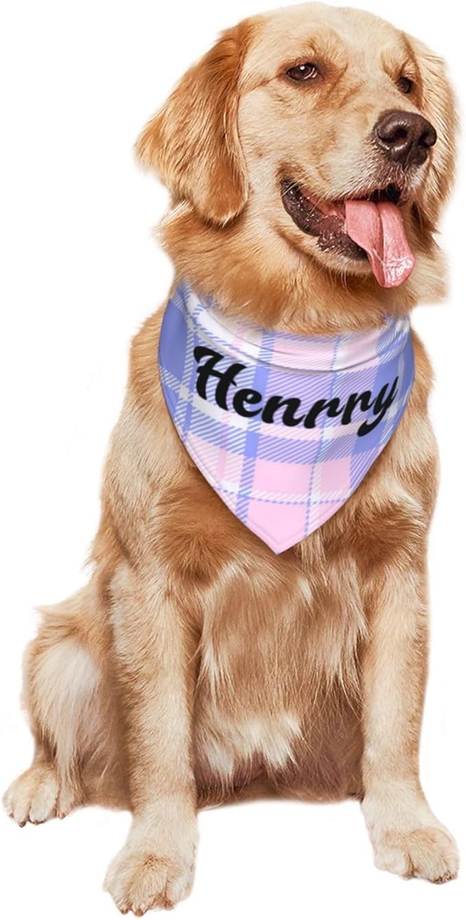 Custom Pet Scarf Personalized Dog Bandana with Name Personalized Add Your Text Bibs Triangle Head Scarfs Gift for Small Medium Large Dogs Cats Baby Puppy Pets Accessories