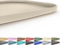Silicone Pet Food Mat with Raised Edge for Food and Water Bowl, Dog Feeding Mats, Cat Food Trays for Floor Waterproof, Rubber Tray for Dogs and Cats, 22 x 14 x 0.8 Beige