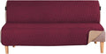 H.VERSAILTEX Futon Cover Reversible Sofa Slipcover Furniture Protector Water Resistant 2 Inch Wide Elastic Straps Sofa Bed Pets Kids Dog Cat Fit Sitting Width Up to 70"(Futon, Red/Tan)