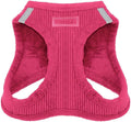 Best Pet Supplies - All Weather Plush, Reflective, No Pull Harness for Small, Medium Dogs, Cats - Secure with Hook & Loop Fastener, Buckle, Double D-Rings - Fuchsia Corduroy, S