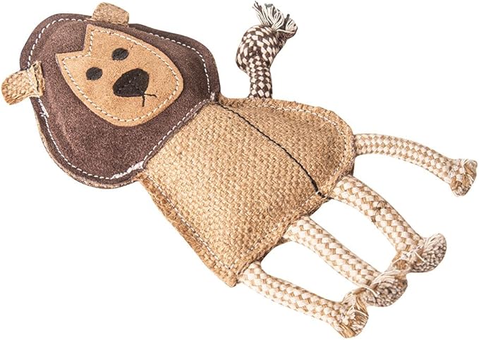 Natural Jute Dog Chew Toy – Lion Shape, Tough & Durable Puppy Teething Toy, Safe Eco-Friendly Chew, Interactive Training & Play Toy for Small, Medium & Large Dogs