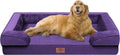 Comfort Expression Orthopedic Dog Bed for Extra Large Dogs 42x30 Inch, Waterproof Egg Crate Foam XL Pet Bed with Removable Bolsters, Dog Couch with Washable Cover & Non-Slip Bottom, Deep Purple
