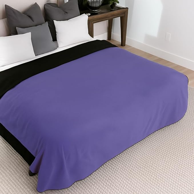 Waterproof Blanket Large – Soft and Cozy Leakproof Waterproof Throw Blanket Against Accidents, Water Proof & Stain Resistant Easy to Clean Throw Blanket Cover, Reversible Purple/Black 80”x90”