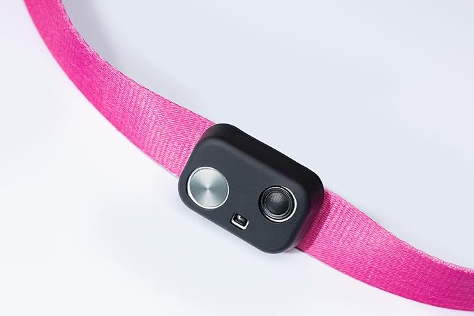 MS-5 Automatic Pet Door Collar, Genuine High Tech Pet Brand Dog Collar for Power Pet Doors - Deluxe Strap (Pink, Large) - DC-PNK-MS5-L