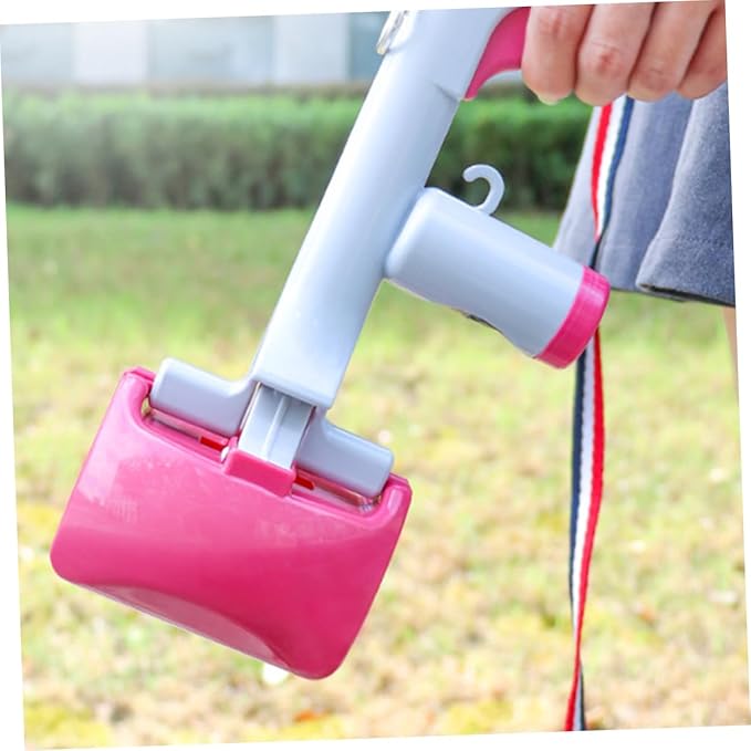Poop Scoop Handle Waste Pickup Shovel for Dogs and Cats Outdoor Cleaning Tool Rosy Easy One-Handed for Quick Cleanups