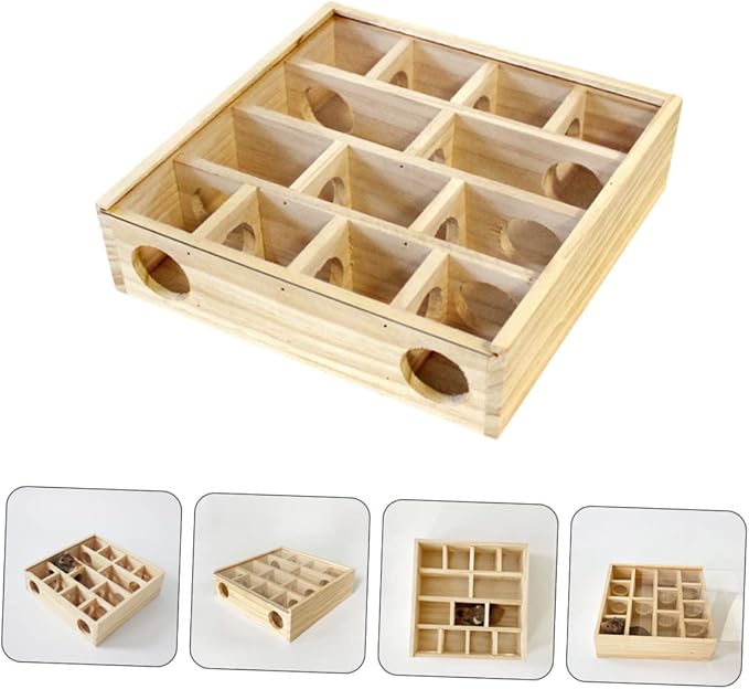 POPETPOP Wooden Hamster Maze Interactive Household for Pets Multi Design for Hamsters Chinchillas and Mice Dimensions Fun Pet Accessory