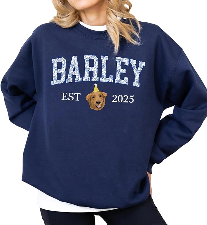 Custom Pet Sweatshirts with Photo and Name, Personalized Dog Sweatshirt, Gifts for Dog Mom, Dad