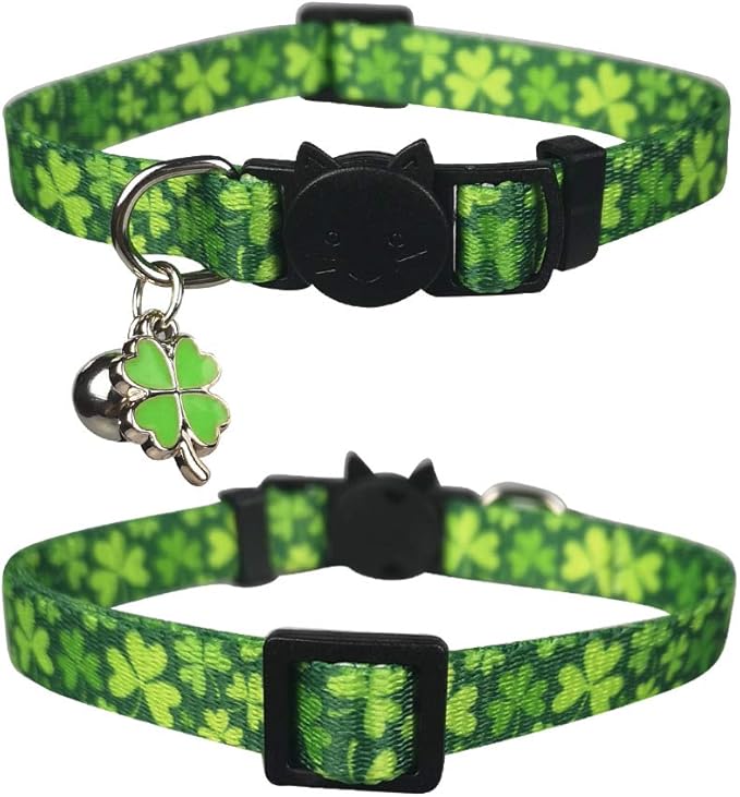 3 Pack St. Patrick's Day Cat Collar with Bell Breakaway Adjustable